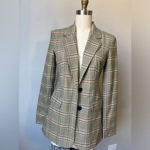Topshop Suit Blazer Jacket Plaid 2-Button Lined Sports Coat Multicolor.